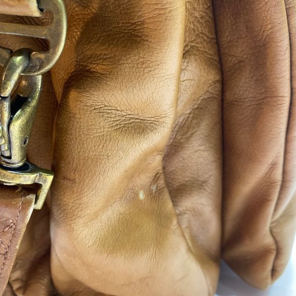 Handmade Light Brown Leather Messenger Bag - Picture 8 of 15